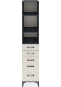 Resim Hyperion Dolap 3 Raflı 5 Çekmeceli 44x44x221 Antrasit-aytaşı Antrasit 