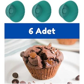 Resim Kitchen Design Lab 6'lı Silikon Mini Browni Muffin Cupcake Kek Kalıbı Yeşil 