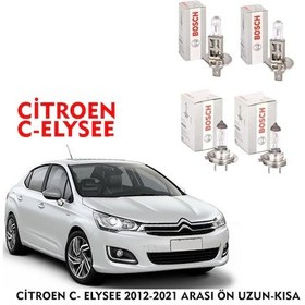 Resim CİTROEN C- ELYSEE 2012-2021 ARASI ÖN UZUN-KISA 4 LÜ FAR AMPÜLÜ TAKIMI BOSCH 