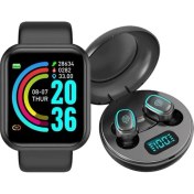 Resim Pairuidaisi Y68 Akıllı Saat + Kablosuz Bluetooth Kulaklık A (Yurt Dışından) 