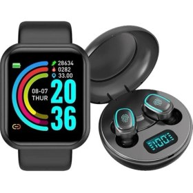 Resim Pairuidaisi Y68 Akıllı Saat + Kablosuz Bluetooth Kulaklık A (Yurt Dışından) 