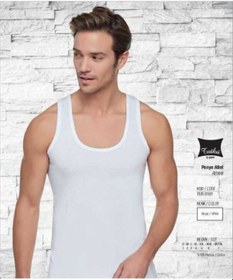 Resim Tutku Erkek Beyaz Penye Atlet % 100 Pamuklu 6'lı Paket Model-0101 