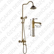 Resim özçakır Ottoman Gold 3'lü Banyo Seti 