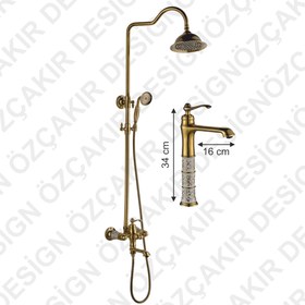 Resim özçakır Ottoman Gold 3'lü Banyo Seti 