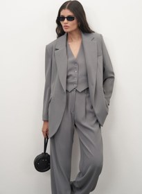 Resim Mathilda By Çiğdem Bilici Kadın Grey Special Edition Oversize Ceket 