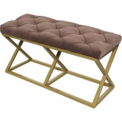Resim Evodeko Gold Bench Puf 