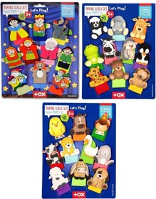 Resim 3 Set - 30 Parça Tox Masal Kahramanları, Evcil Ve Vahşi Hayvanlar Parmak Kukla T225 T771 T781 