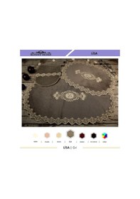 Resim Lisa Gri 6'lı Çeyizlik Dantelli Banyo Paspası Sepet Seti Gri 