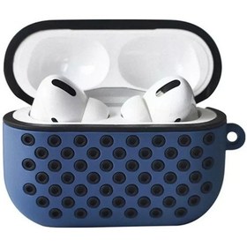 Resim Newface Apple Uyumlu AirPods Pro 2 2.nesil Spor Delikli Kılıf - Lacivert-siyah Kapaklı Kılıf 