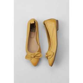 Resim Bueno Shoes Sarı Deri Kadın Düz Babet10 