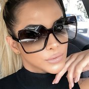 Resim Moda Büyük Boy PC Çerçeve Gözlükler - Siyah'tan Kahverengiye Gradyan Renkli Camlar, Avrupa & Amerikan Moda Stili, Günlük ve Resmi Kıyafetler için Hafif Dayanıklı Tasarım, Şık Görüş Yardımcısı, Yüksek Kaliteli Camlar 