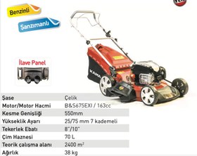 Resim Kama By Reis BMS 56 Şanzumanlı Benzinli Çim Biçme Makinası 