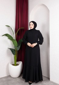 Resim Butik Siyah Adriana Kumaş Ferace Modelimiz 