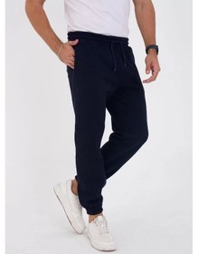 Resim Unisex Kışlık Üç İplik Lastikli Eşofman Pantolon - Lacivert 001 