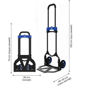 Resim FT70 70KG Katlanır Yük Taşıma Arabası, 