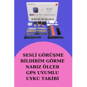 Resim Pileli Store Akıllı Saat Bluetooth Kulaklık Hediyeli Bildirim Görme Sesli Görüşme Çoklu Kordon 