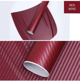 Resim Şarap Kırmızısı-30x127cm-3d Renkli Karbon Fiber Etiket Rulo Streç Film Motosiklet Evrensel Dıy Styling Vinil Çıkar 