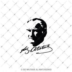 Resim Bay Etiket Mka1 Kemal Ataturk Silueti Mat Siyah 