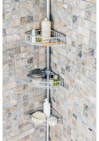 Resim Primanova N40 Alüminyum Yaylı Banyo Köşe Rafı Paloma (493301450) Gri 