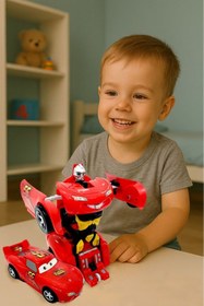 Resim Shem Şimşek Mcqueen Robota Dönüşen Araba Transformers Çek Bırak 