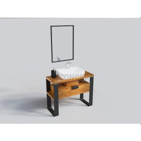 Resim Ntconcept Masif Ağaç Loft Lavabo Dolabı 