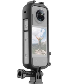 Resim Suofeng Insta360 X3 İçin Çift Soğuk Ayaklı Tripod Adaptörlü Panoramik Kamera Kafesi Ve Koruyucu Çerçeve 
