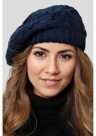 Resim Uniquetrenders Kadın Örgü Triko Ressam Bere Lacivert 
