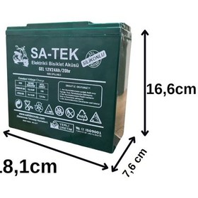 Resim Satek 12V 24 Ah Elektrikli Motosiklet Elektrikli Bisiklet Aküsü Jel Akü 6'lı Set 2024 Üretim 