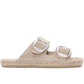 Resim Women's Stone Suede Leather Espadrille 