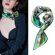 Resim Boho Baskılı Çapraz Kravat Eşarp İnce Profesyonel Dekoratif Boyun Eşarp İlkbahar Yaz İpeksi Eşarp Kadınlar Için 