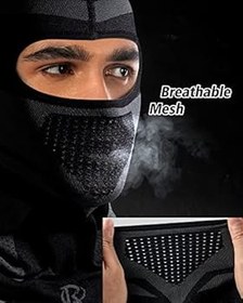 Resim ROTTO Balaclava Motosiklet Kask Altı Tam Yüz Maskesi Erkekler Kadınlar İçin Motosiklet Kış Kayak Maskesi Nefes Alabilir 
