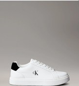 Resim Calvin Klein Jeans Klasik Düz Tabanlı Bağcıklı Deri Erkek Beyaz Sneaker Ym0ym01435-01w Beyaz 