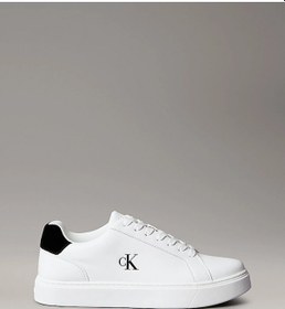 Resim Calvin Klein Jeans Klasik Düz Tabanlı Bağcıklı Deri Erkek Beyaz Sneaker Ym0ym01435-01w Beyaz 