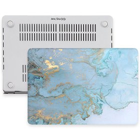 Resim R-38 Macbook Air M1 Kılıf 13 Inç A1932 A2179 A2337 Ile Uyumlu Marble06nl 