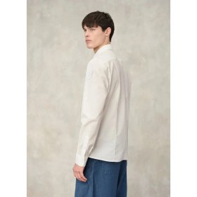 Resim Blauer Beyaz Erkek Slim Fit Logo Baskılı Gömlek 26SBLUS01270-102 Waldo 