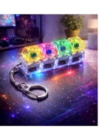 Resim Işıklı Klavye Tuşu Switch Anahtarlık Keyboard Fidget Led Anahtarlık - 1 Adet 