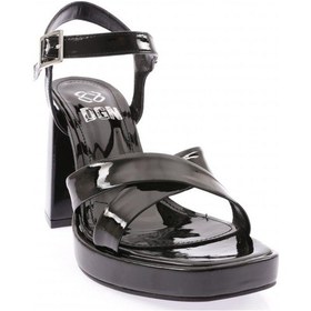 Resim Dgn 7750-23y Kadin Çapraz Bant Alçak Platform Yüksek Topuk Sandalet 7750-424-R1534 Siyah 