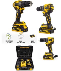 Resim Branzeg BRZ-MKS Setli Darbeli 10MM Kömürsüz Vidalama Sarı 