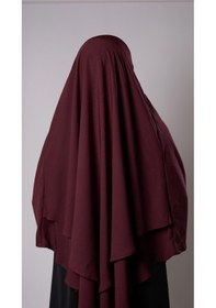 Resim Hürrem Bone Bordo Pratik Hazır Geçmeli Tesettür Eşarp Medine İpeği Bağcıklı Çift Katlı Sufle Hijab 2302 16 