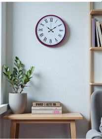 Resim 36 Cm Pembe Roma Rakamlı Duvar Saati Çok Renkli 