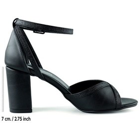 Resim Erkan Saçmacı Charlotte Siyah Çapraz Bantlı Kalın Topuklu Zarif Abiye Ayakkabı Siyah 