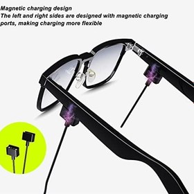 Resim Ses Gözlükleri, Bluetooth5.3 Akıllı Gözlükler Mavi Işık Engelleme IPX4 Suya Dayanıklı Toplantı Sürüşü Için Müzik Çal (Siyah çerçeve) 