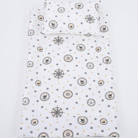 Resim Alt Açma Matı ve Yastık - Çift Taraflı - Sarı Gemili 