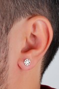 Resim Agai Silver Tribal Model Gümüş Erkek Küpe 