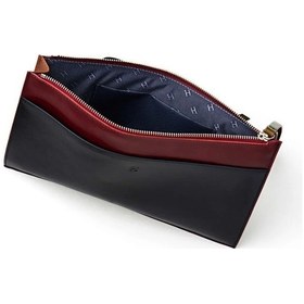 Resim Beverly Kadın Bordo Siyah Deri Cepli Fermuarlı Rfid Korumalı Portföy Çanta Bordo - Siyah 