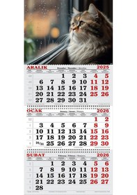 Resim 2026 Yılı Gemici Takvimi- Yağmurlu Hava Ve Pencere Kenarındaki Kedi 