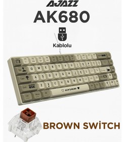Resim Ak680 Kablolu %65 Boy Mekanik Oyuncu Klavyesi-rainbow Aydınlatma Hot-swap 