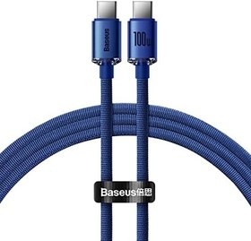 Resim Baseus Crystal Shine 100W 120 cm PD Type-C Şarj Kablosu Mavi 
