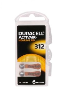 Resim Duracell 312 Numara Düğme Kulaklık Pili İşitme Cihazı İçin 6'lı Paket 