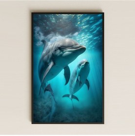 Resim İkili Yunus Tasarımlı Hiperrealist Şeffaf Pleksi Tablo 